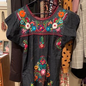 Hand stitched Mexican dress